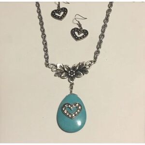 Teardrop Turquoise Floral Jewelry Set